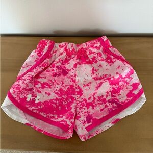 Under Armour Girls 4T Pink Tie Dye Athletic Shorts Lightweight